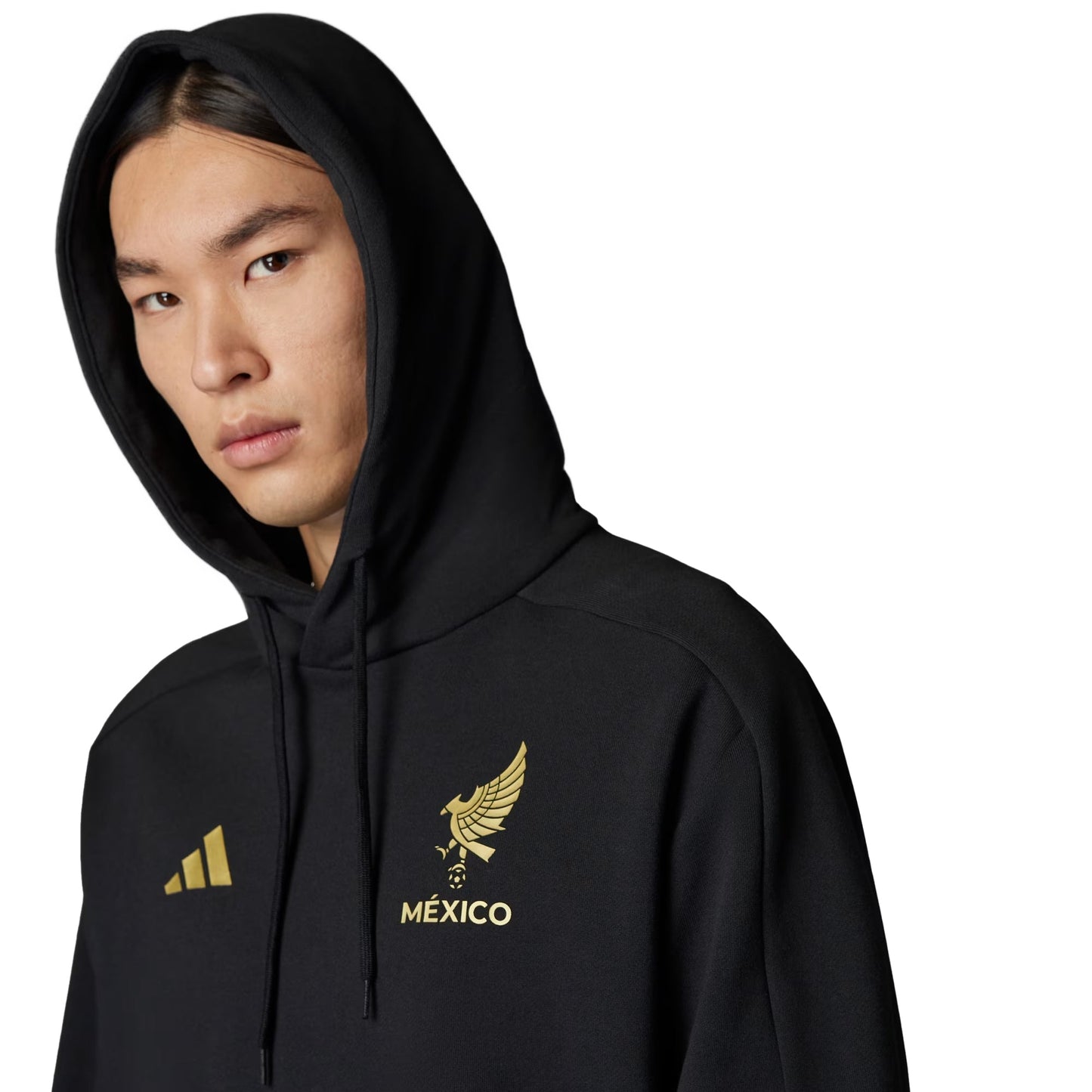 adidas Men's Mexico Gold 2025/26 DNA Hoodie Black/Gold
