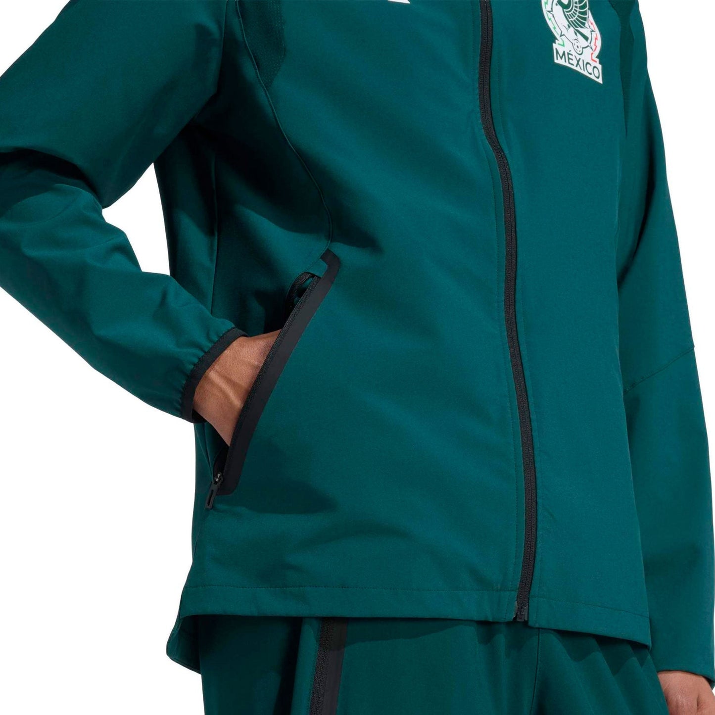 adidas Men's Mexico World Cup 2026 Tiro Travel Full Zip Windbreaker Green