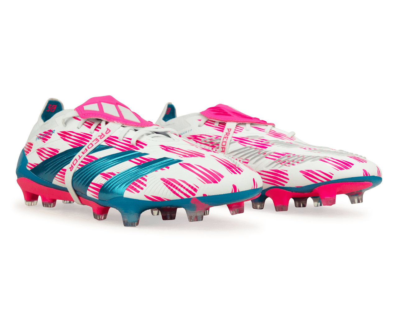 adidas Men's Predator Elite Foldover Tongue FG White/Blue/Pink