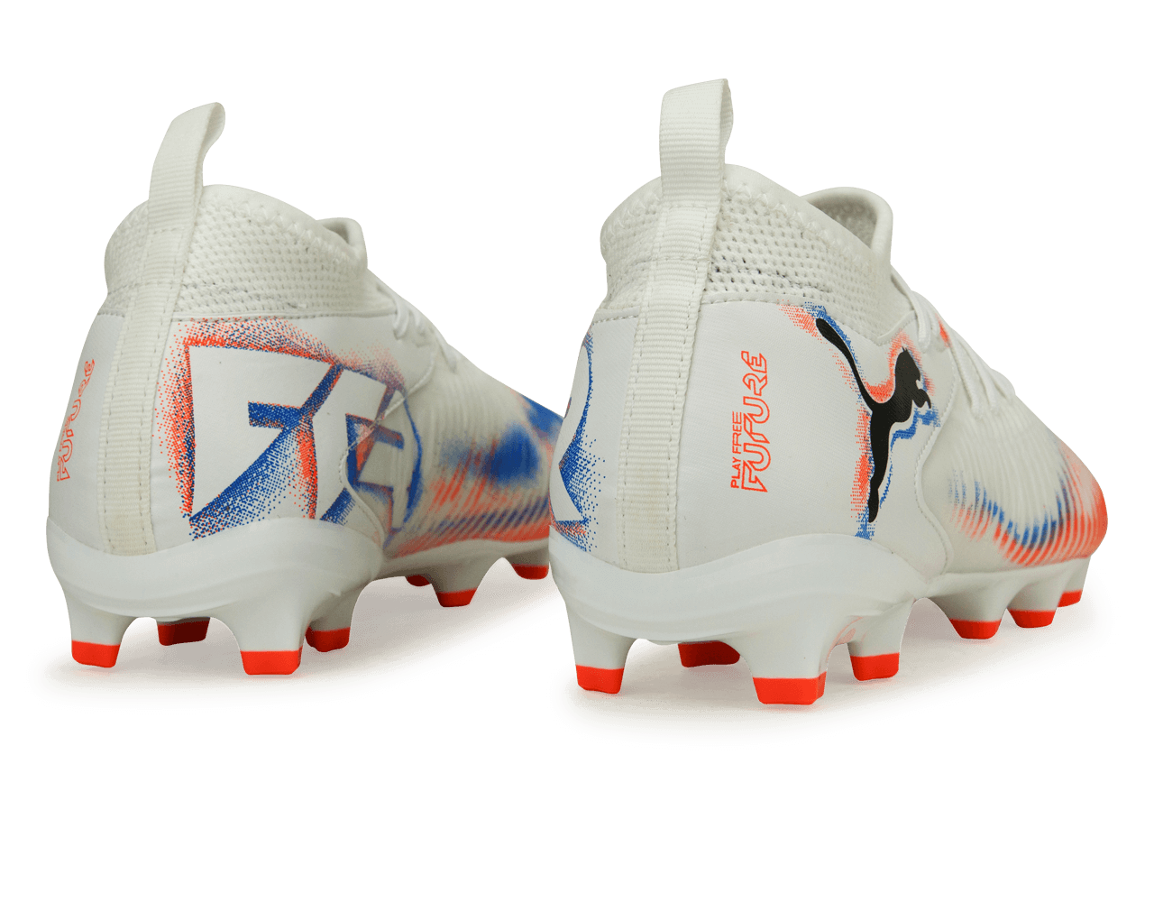 PUMA Kids Future 8 Match FG/AG White/Black/Glowing Red