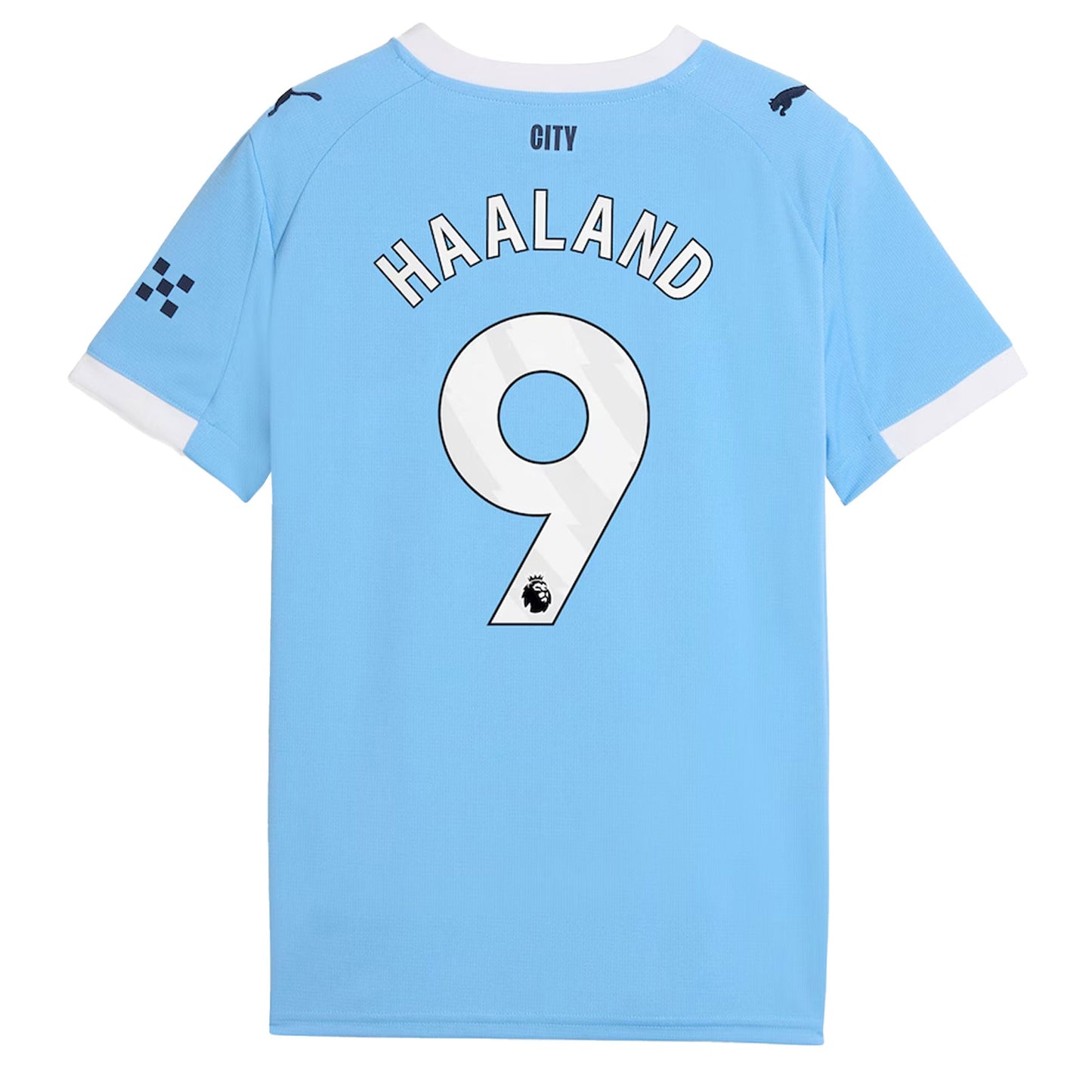 PUMA Kids Manchester City 2025/26 Home Jersey w/ Haaland #9 Printing