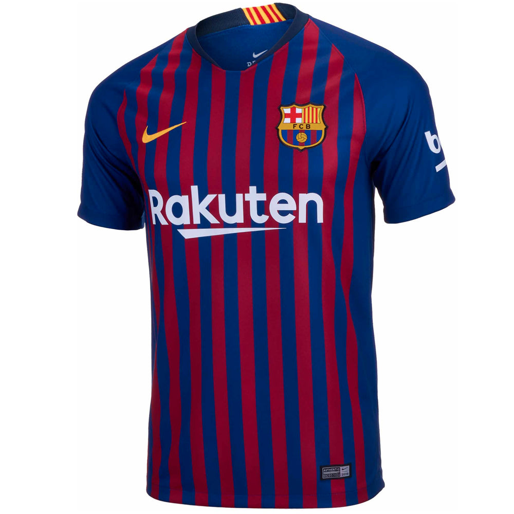 Nike Men's FC Barcelona 18/19 Messi Home Jersey Deep Royal/University Gold