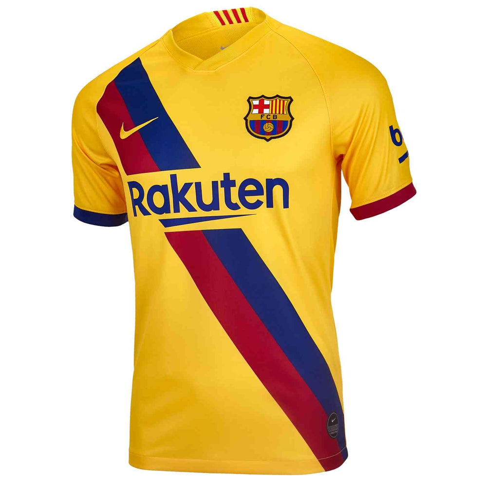 Nike Kids FC Barcelona 19/20 Messi Away Jersey Varsity Maize
