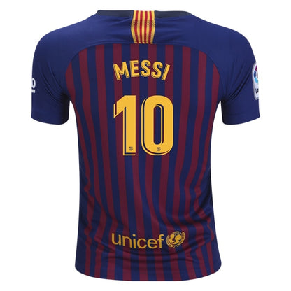 Nike Men's FC Barcelona 18/19 Messi Home Jersey Deep Royal/University Gold
