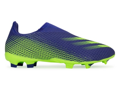 adidas Kids X Ghosted.3 Laceless FG Energy Ink/Signal Green