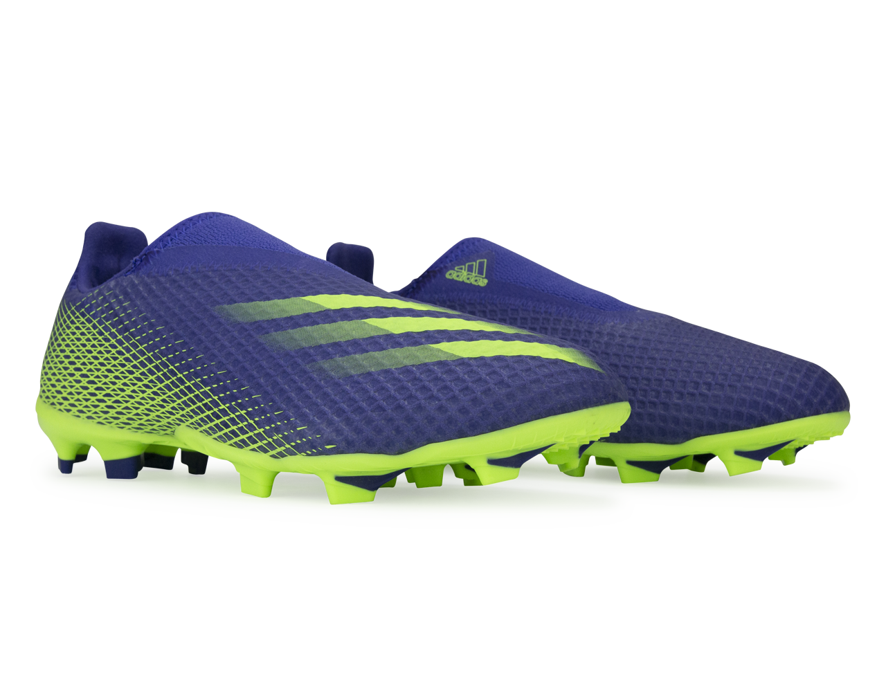 adidas Kids X Ghosted.3 Laceless FG Energy Ink/Signal Green