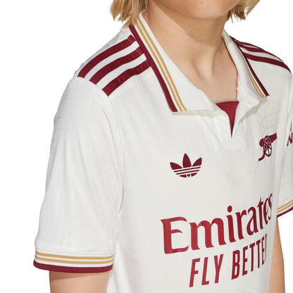 adidas Kids Arsenal 2025/26 Third Jersey Cloud White/Burgundy
