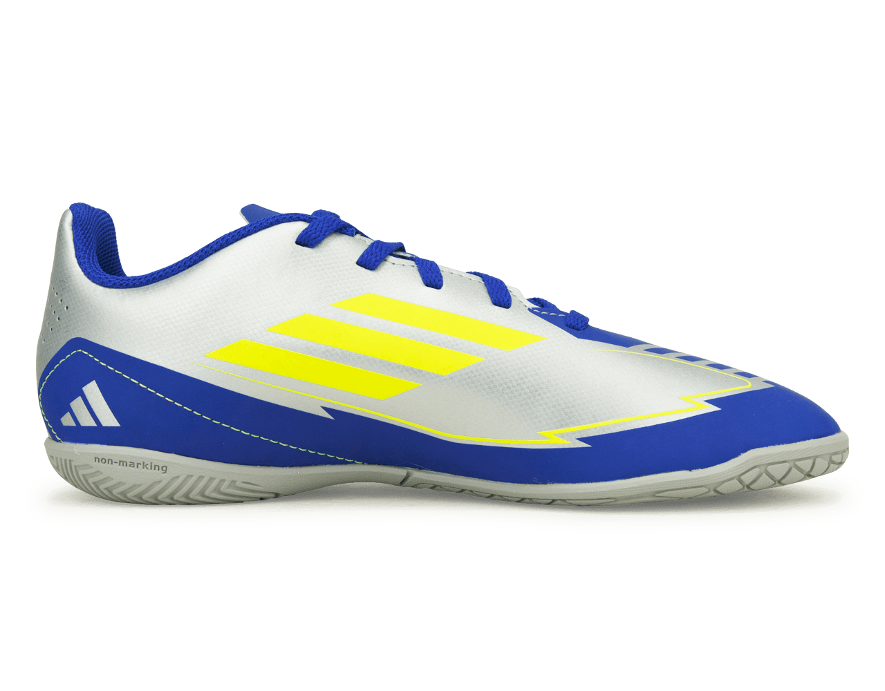 adidas Kids F50 Club Messi IN Silver/Volt/Blue