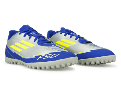 adidas Kids F50 Club Messi TF Silver/Volt/Blue