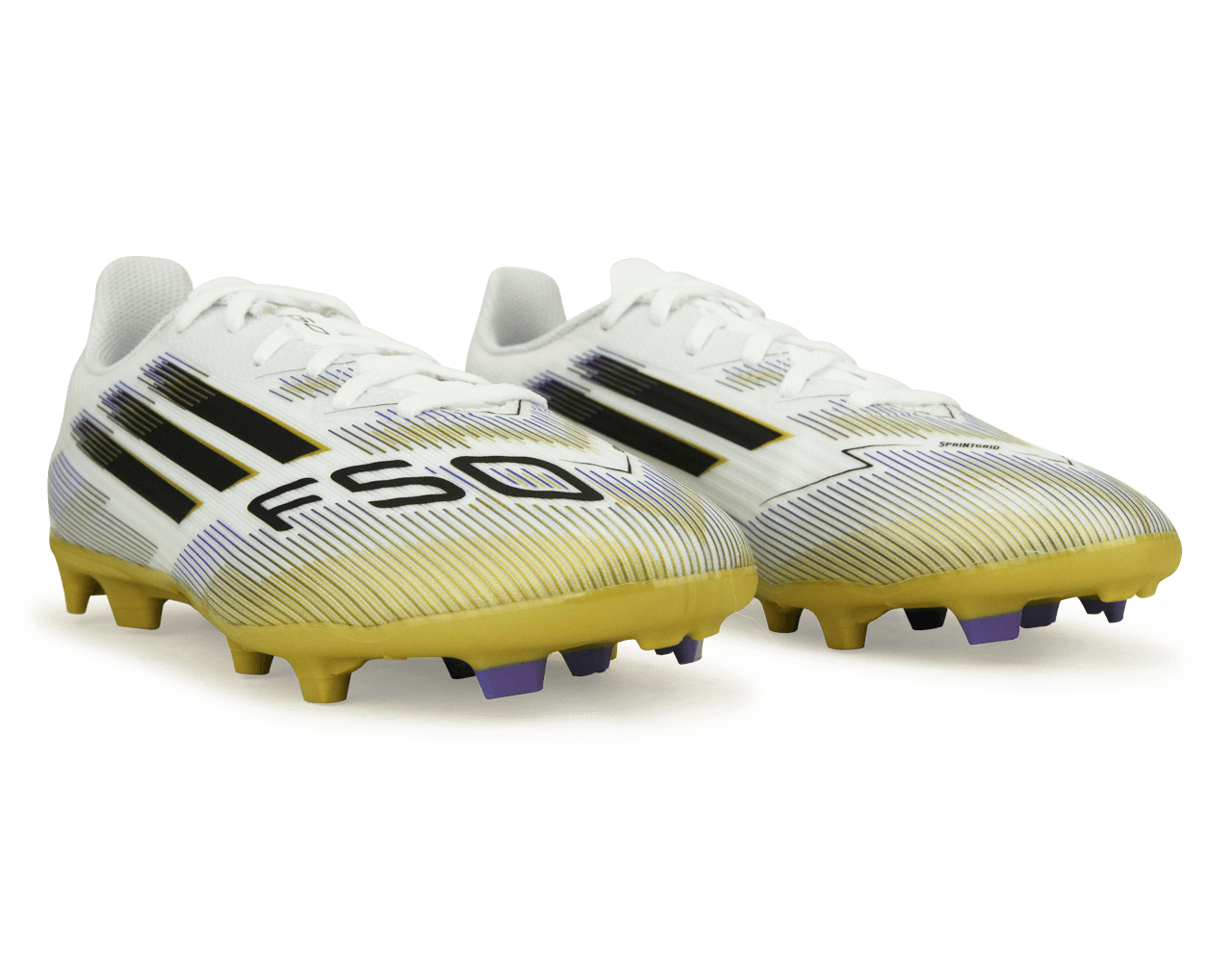 adidas Kids F50 League FG/MG White/Black/Gold