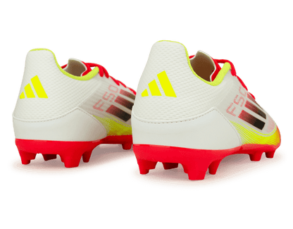 adidas Kids F50 League FG/MG White/Black/Yellow