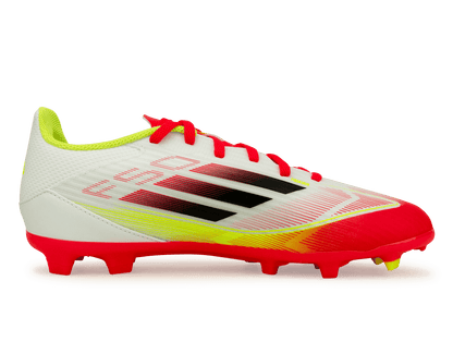 adidas Kids F50 League FG/MG White/Black/Yellow