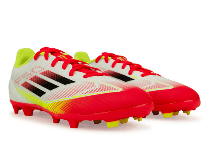 adidas Kids F50 League FG/MG White/Black/Yellow