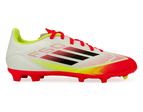 adidas Kids F50 League FG/MG White/Black/Yellow