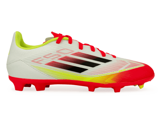 adidas Kids F50 League FG/MG White/Black/Yellow
