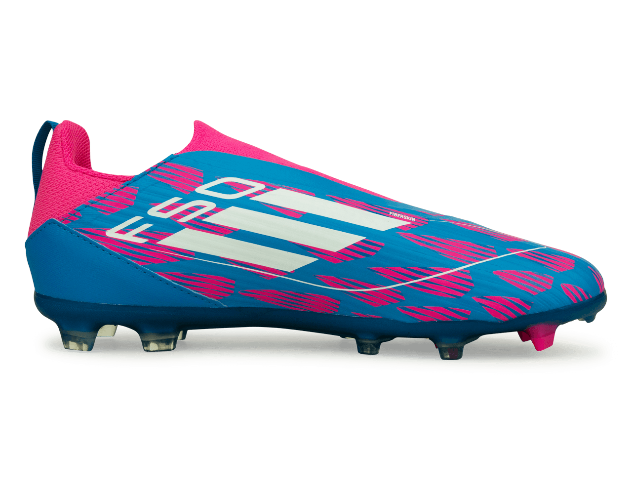 adidas Kids F50 League Laceless FG/MG Blue/White/Pink