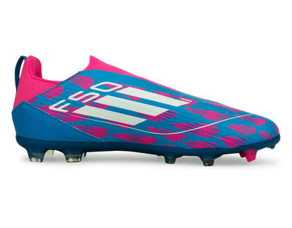 adidas Kids F50 League Laceless FG/MG Blue/White/Pink