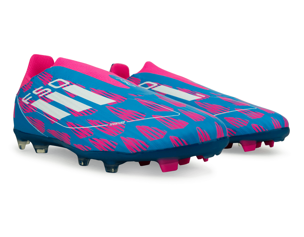 adidas Kids F50 League Laceless FG/MG Blue/White/Pink