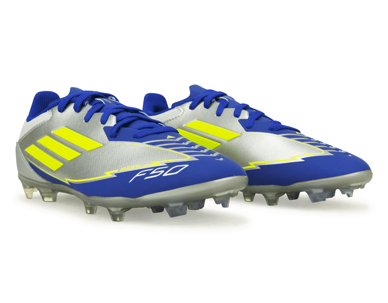 adidas Kids F50 League Messi FG/MG Silver/Volt/Blue