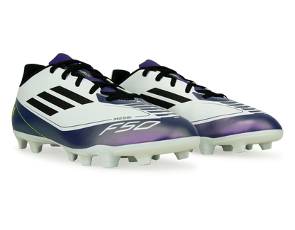 adidas Kids F50 Club Messi FxG White/Black/Purple