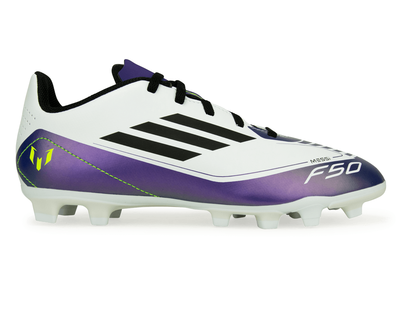 adidas Kids F50 Club Messi FxG White/Black/Purple
