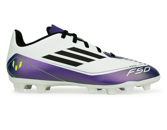 adidas Kids F50 Club Messi FxG White/Black/Purple