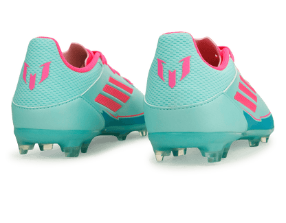 adidas Kids F50 League Messi FG/MG Flash Aqua/Pink