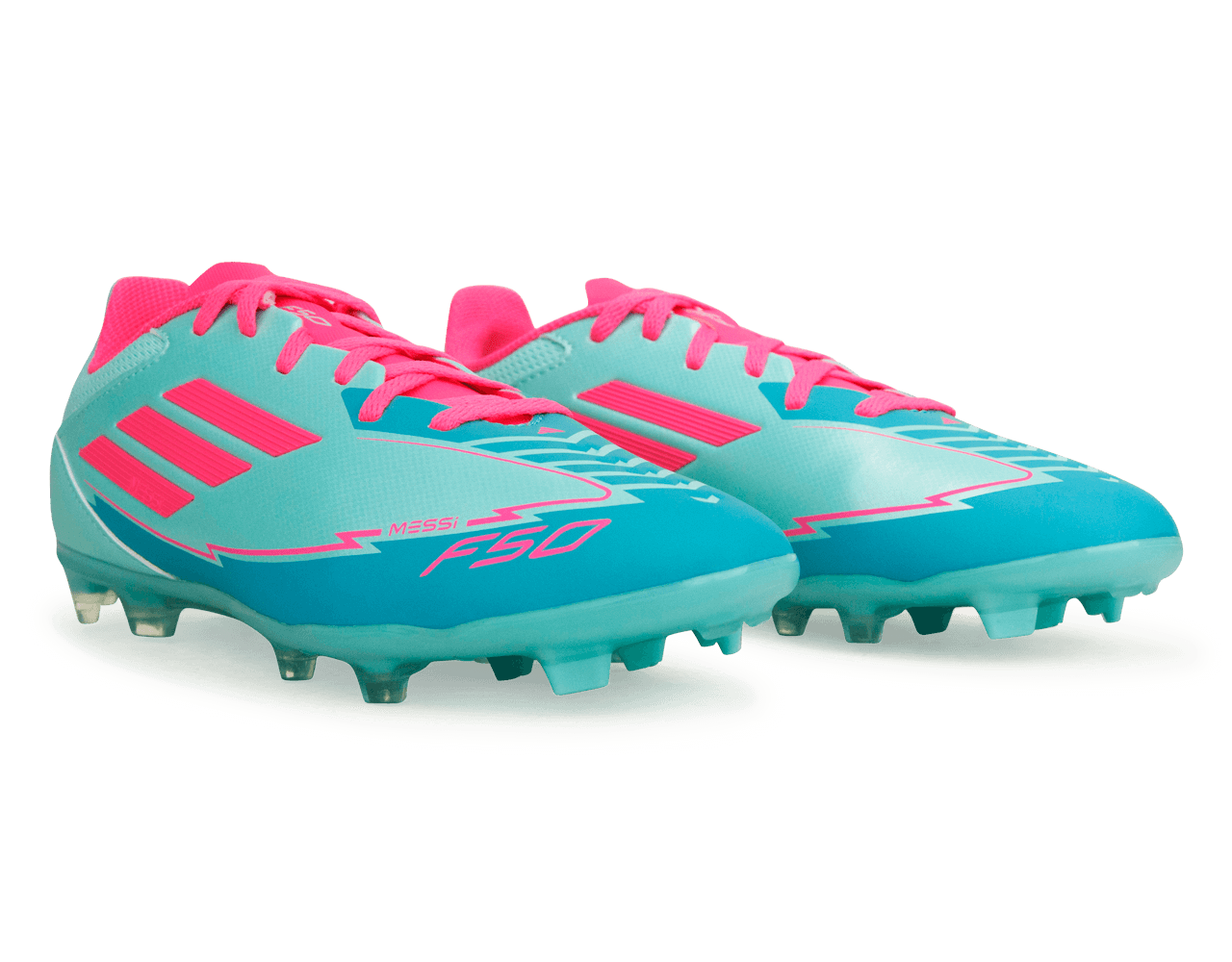 adidas Kids F50 League Messi FG/MG Flash Aqua/Pink