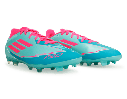 adidas Kids F50 League Messi FG/MG Flash Aqua/Pink
