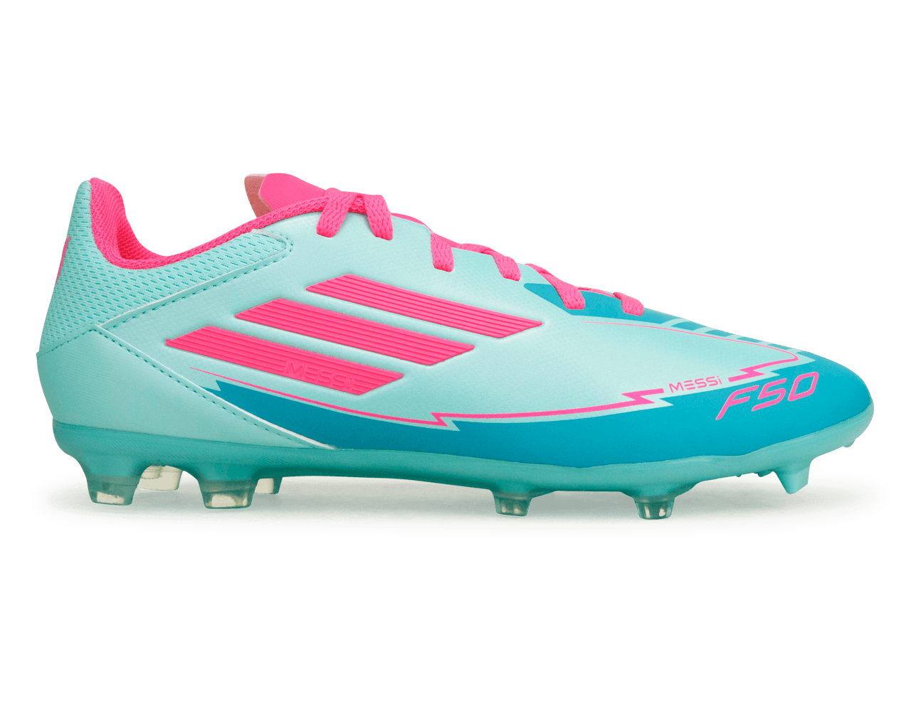 adidas Kids F50 League Messi FG/MG Flash Aqua/Pink