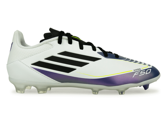 adidas Kids F50 League Messi FG/MG White/Black/Purple