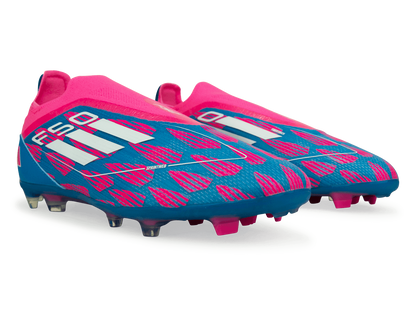 adidas Kids F50 Pro Laceless FG Blue/White/Pink
