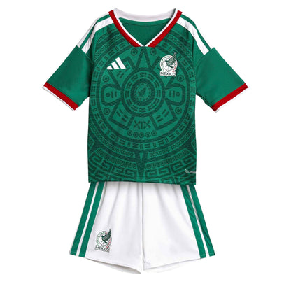 adidas Kids Mexico World Cup 2026 Home Mini Kit Green/White