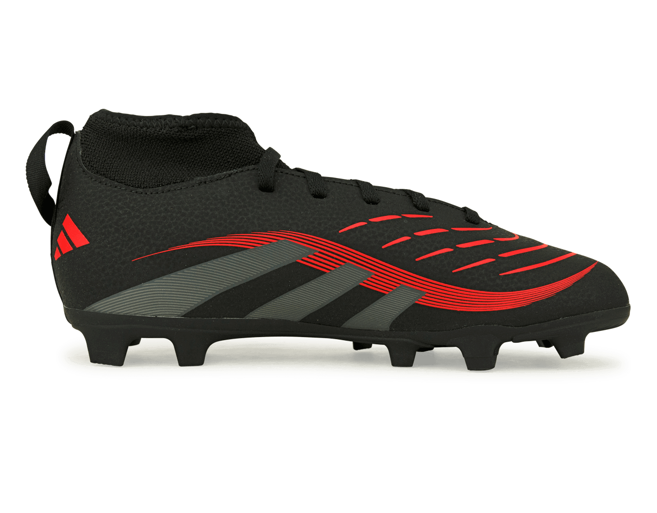 adidas Kids Predator Club Sock FG/MG Black/Metallic/Red