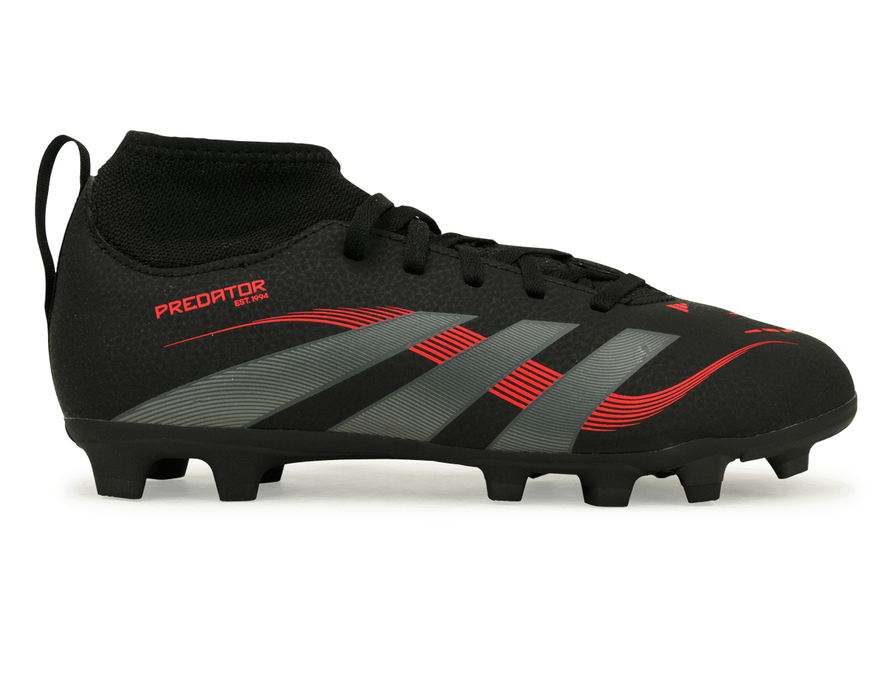 adidas Kids Predator Club Sock FG/MG Black/Metallic/Red