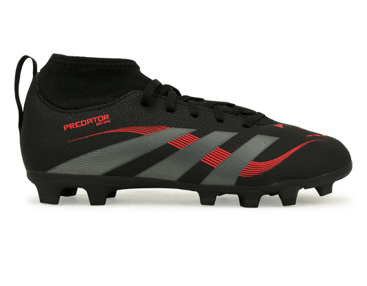 adidas Kids Predator Club Sock FG/MG Black/Metallic/Red