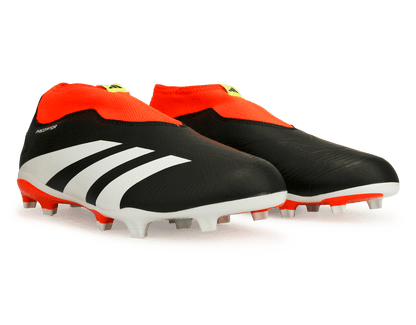 adidas Kids Predator League Laceless FG Core Black/Solar Red