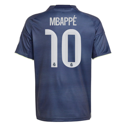 adidas Kids Real Madrid 2025/26 Away Jersey w/ Mbappe #10 Printing