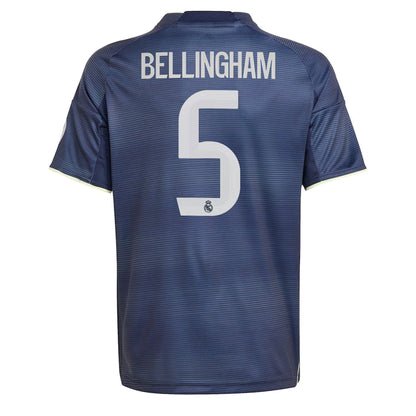 adidas Kids Real Madrid 2025/26 Away Jersey w/ Bellingham #5 Printing