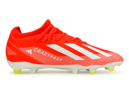 adidas Kids X Crazyfast League FG Solar Red/White