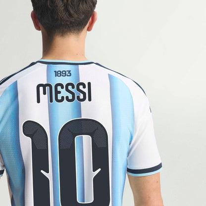 adidas Men's Argentina World Cup 2026 Authentic Home Jersey w/ Messi #10 Printing