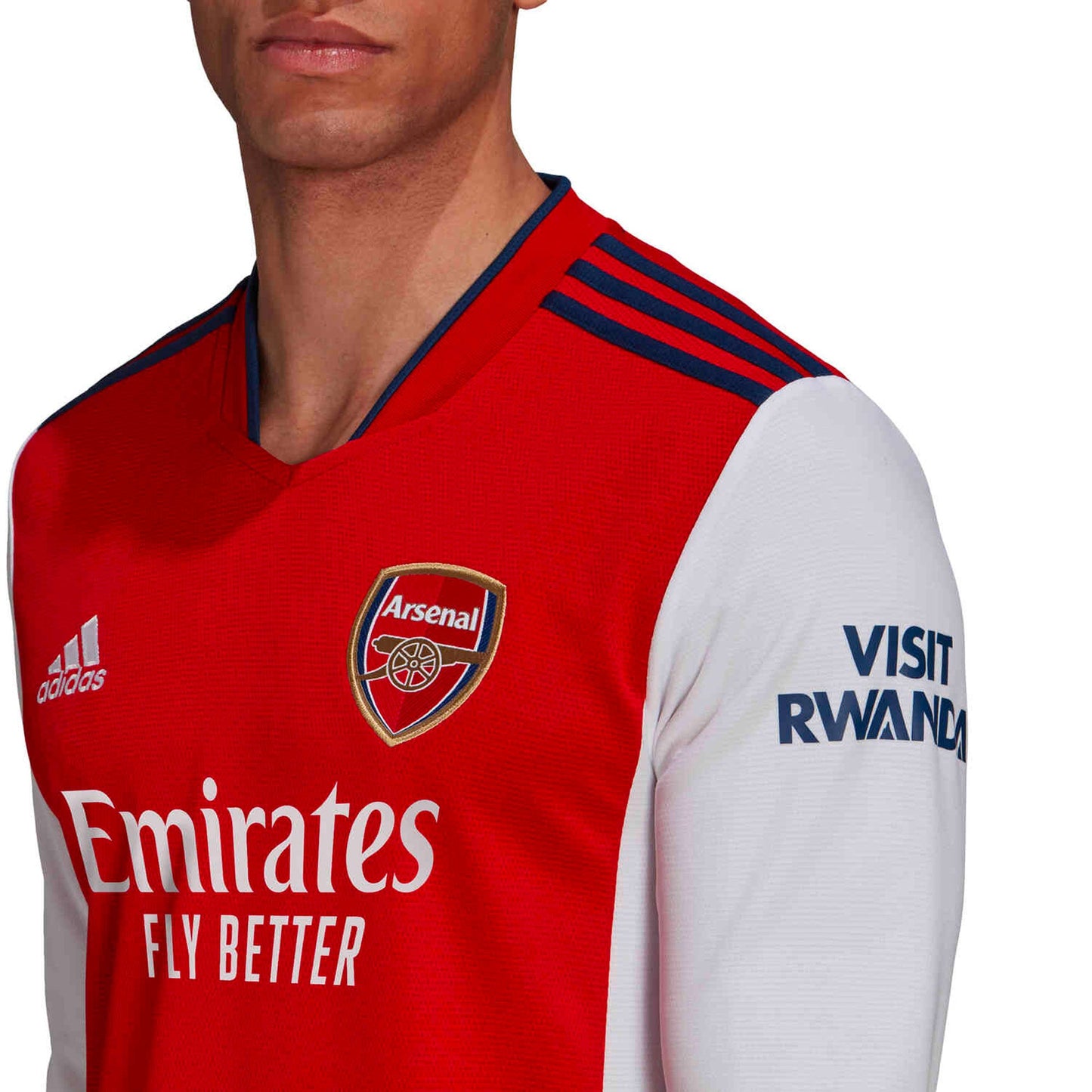 adidas Men's Arsenal 2021/22 Long Sleeve Home Jersey Red/White