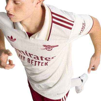 adidas Men's Arsenal 2025/26 Authentic Third Jersey Cloud White/Burgundy