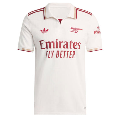adidas Men's Arsenal 2025/26 Authentic Third Jersey Cloud White/Burgundy