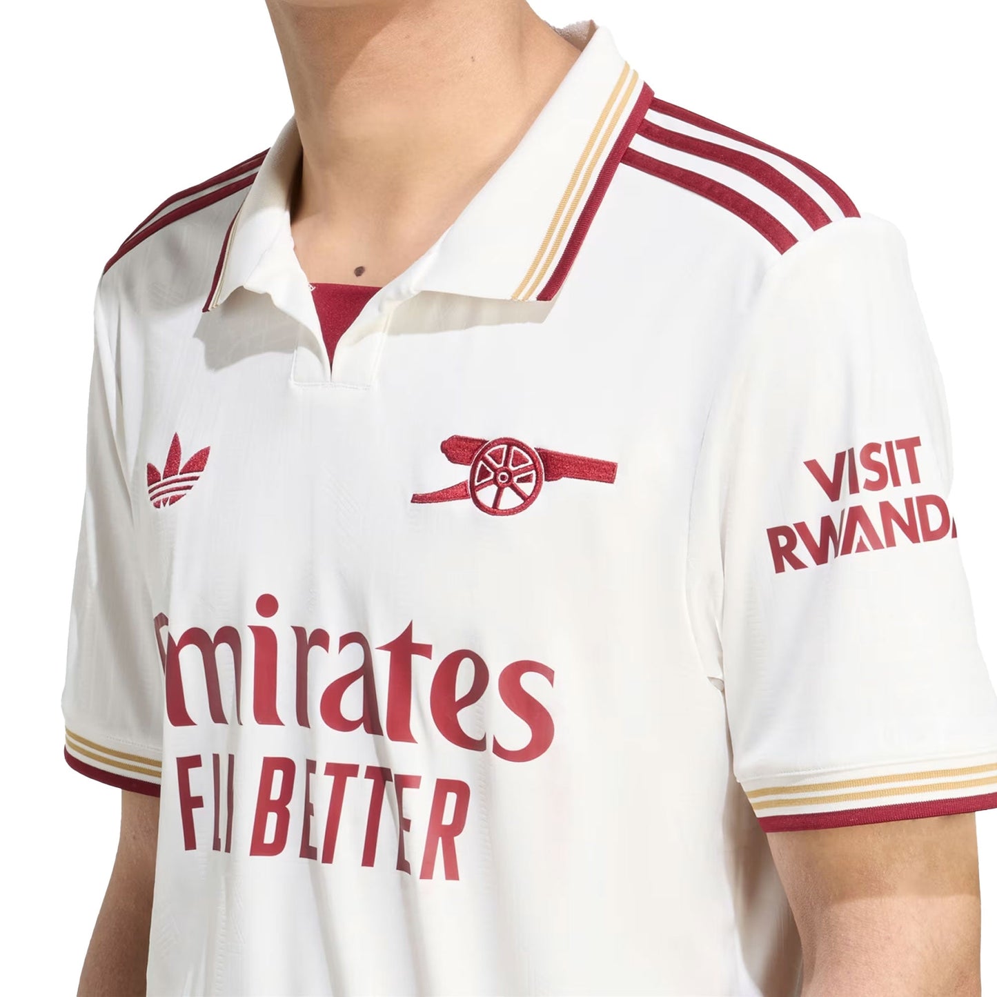 adidas Men's Arsenal 2025/26 Third Jersey Cloud White/Burgundy