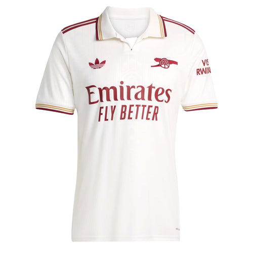adidas Men's Arsenal 2025/26 Third Jersey Cloud White/Burgundy