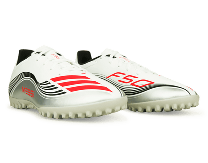 adidas Men's F50 Club Messi TF White/Red/Silver