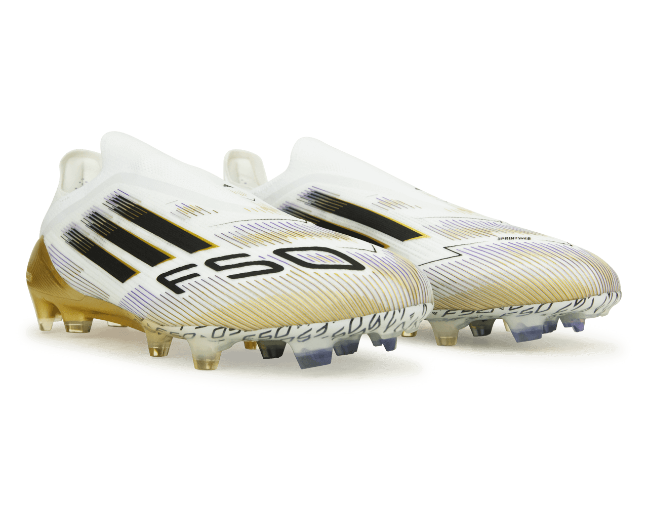 adidas Men's F50 Elite Laceless FG White/Black/Gold