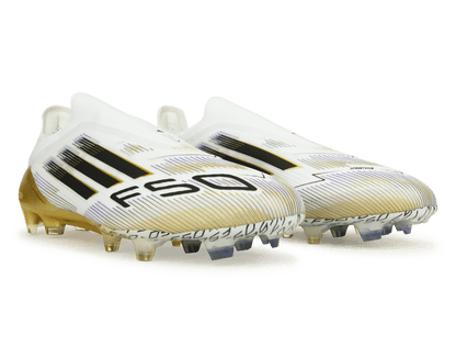 adidas Men's F50 Elite Laceless FG White/Black/Gold