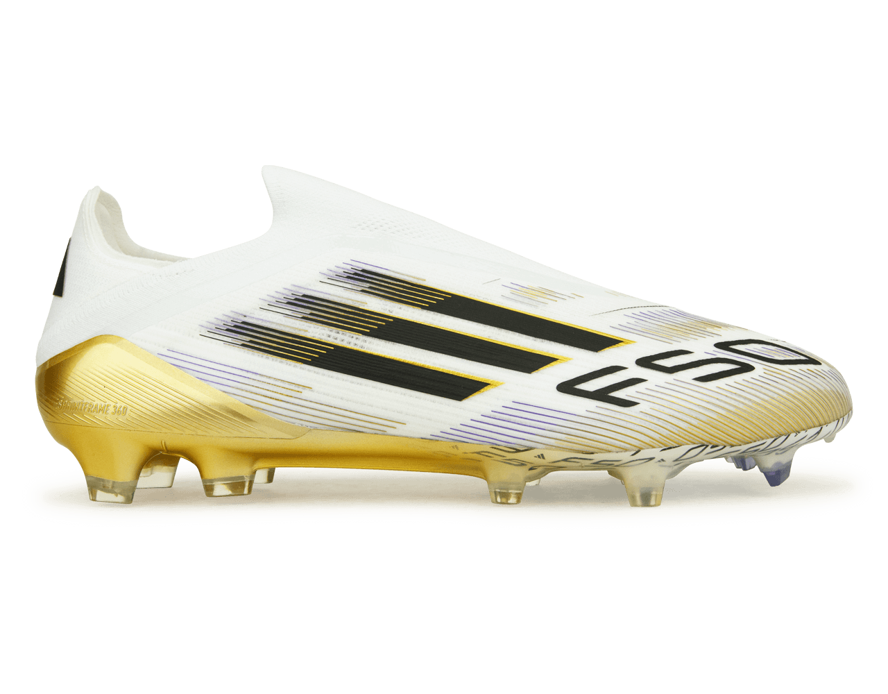 adidas Men's F50 Elite Laceless FG White/Black/Gold